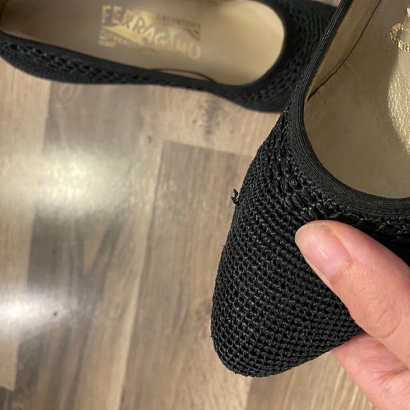 Ferragamo Black Woven Heels - Picture 3 of 10